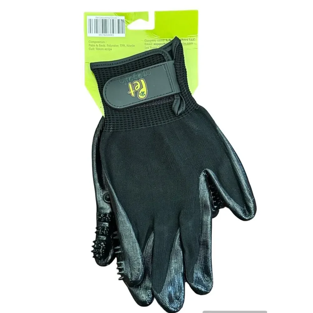 Deshedding Grooming Gloves Pet Magasin One Size‎ Horse Cat Dog Pet Owners Brush